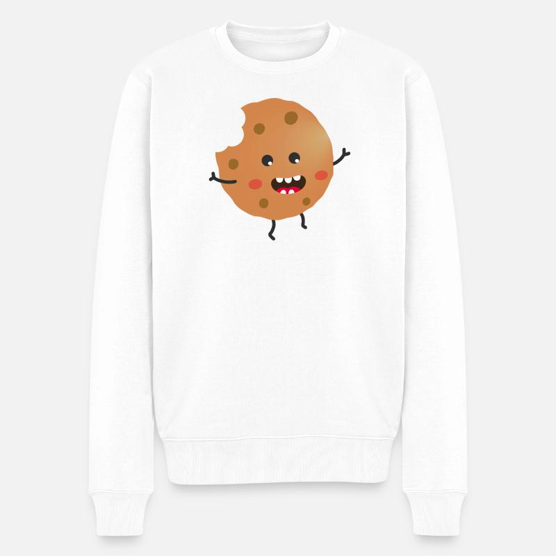 Biscuit | Cookie Man - Pull Premium bio Homme - blanc
