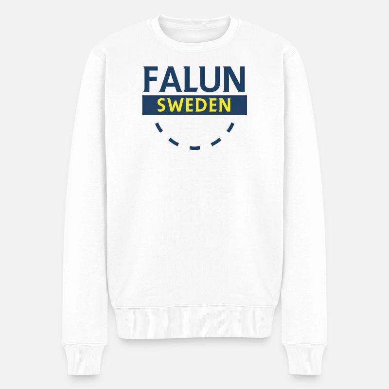Wappen von Falun Schweden - Männer Premium Bio Pullover - Weiß