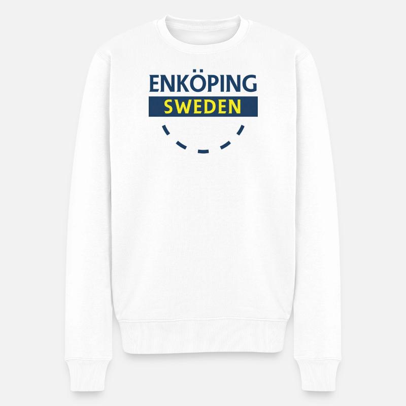 Enköping Schweden Emblem - Männer Premium Bio Pullover - Weiß