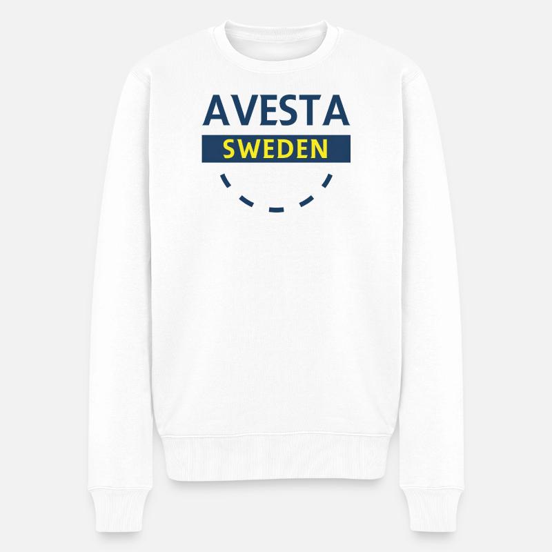 AvestA Schweden Emblem - Männer Premium Bio Pullover - Weiß