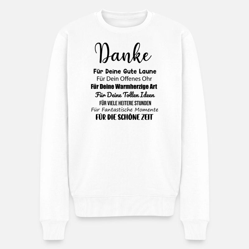 Kollegin Arbeitkollegen Büro Danke Spruch Geschenk - Männer Premium Bio Pullover - Weiß