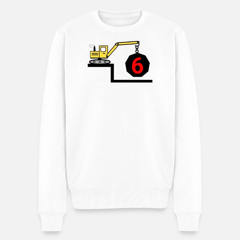 Excavatrice - Pull Premium bio Homme - blanc