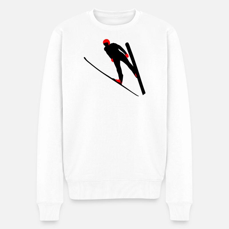 Tremplin de saut à ski - Pull Premium bio Homme - blanc