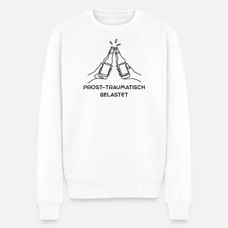 Prost Tshirt  - Männer Premium Bio Pullover - Weiß