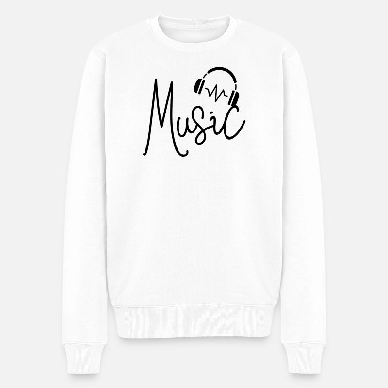 Musik und Klänge. - Männer Premium Bio Pullover - Weiß
