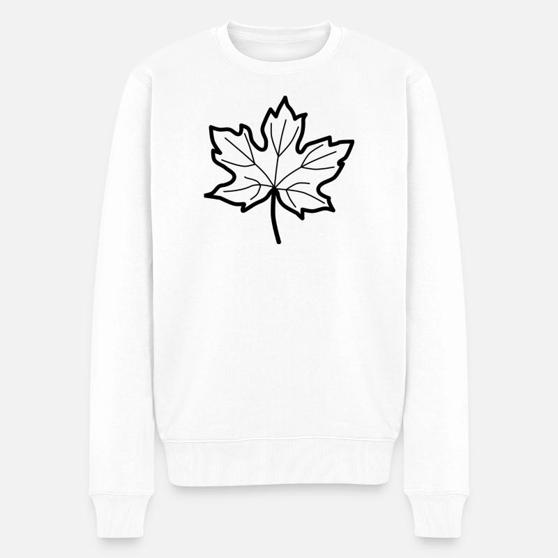 Feuille caduque - automne - Pull Premium bio Homme - blanc