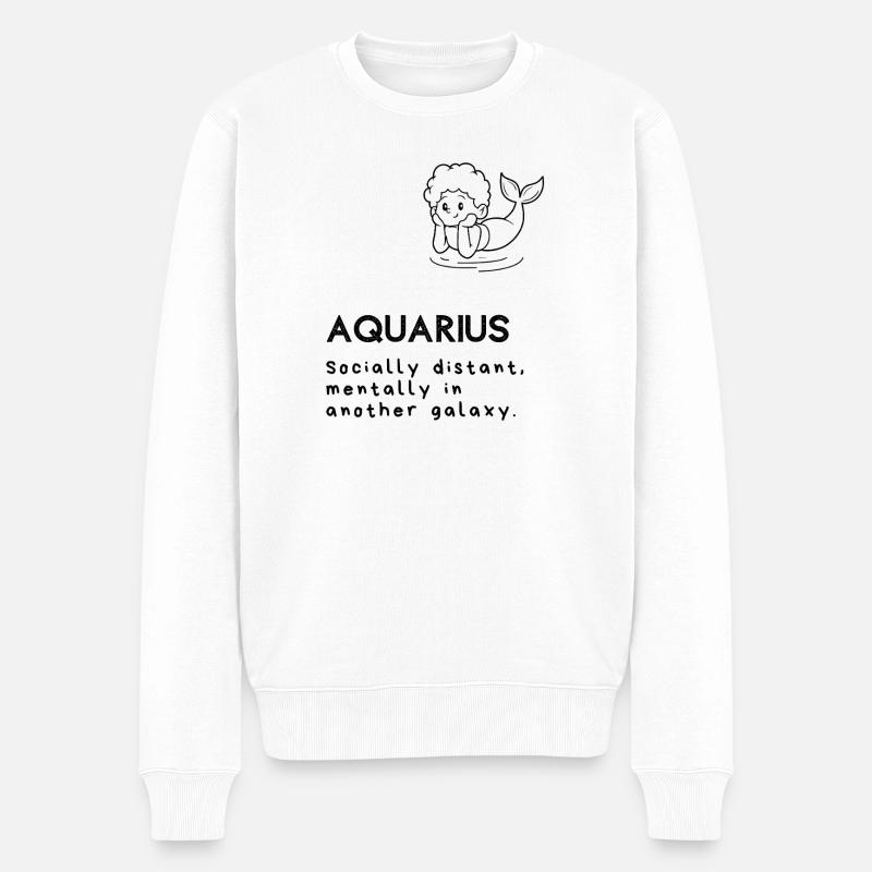 Lustiger Wassermann-Cartoon – Weltraum-Wasserträger - Männer Premium Bio Pullover - Weiß