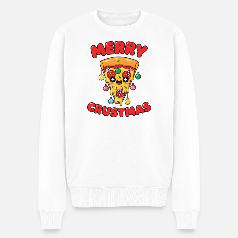 Merry Crustmas - Männer Premium Bio Pullover - Weiß