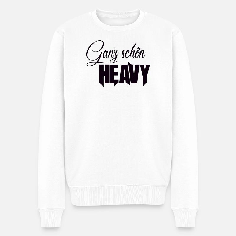 ganz schoen heavy - Männer Premium Bio Pullover - Weiß