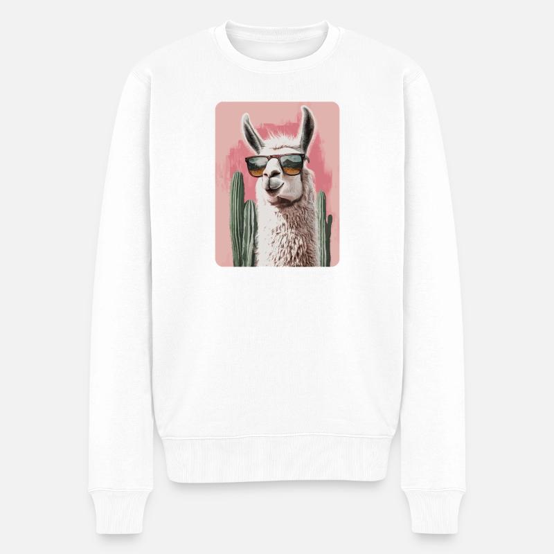 lama - Pull Premium bio Homme - blanc