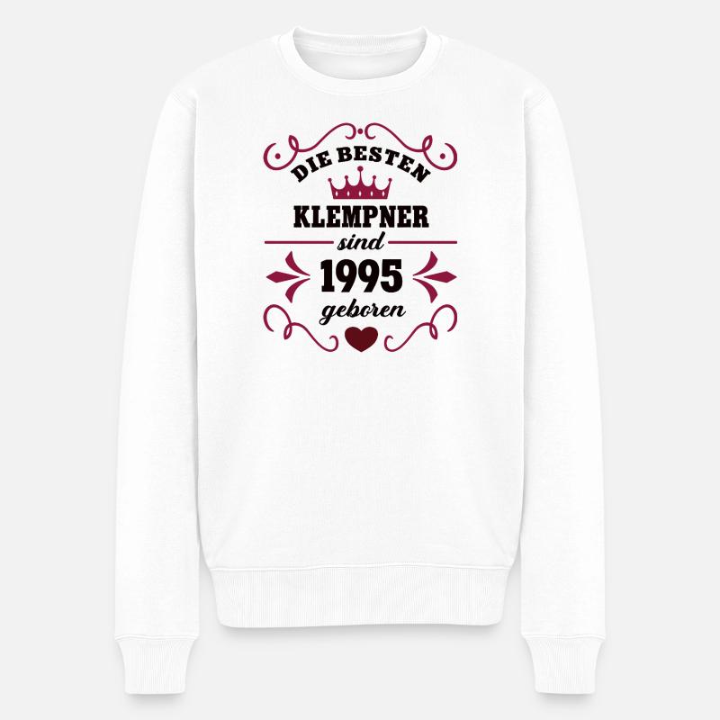1995 Plombier Anniversaire Collègue Plomberie - Pull Premium bio Homme - blanc