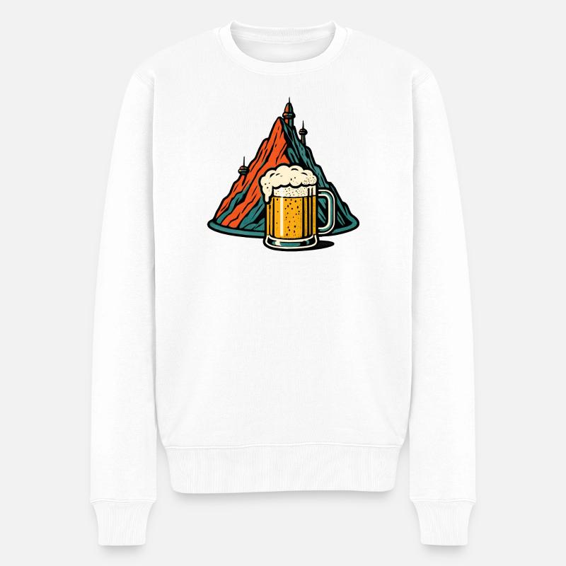 Paysage alpin de Bierberg - Pull Premium bio Homme - blanc