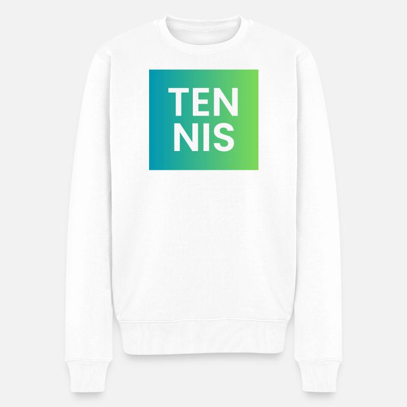 Tennis Gradient Typografie - Männer Premium Bio Pullover - Weiß