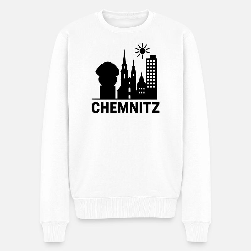 Silhouette de l’emprise de Chemnitz - Pull Premium bio Homme - blanc