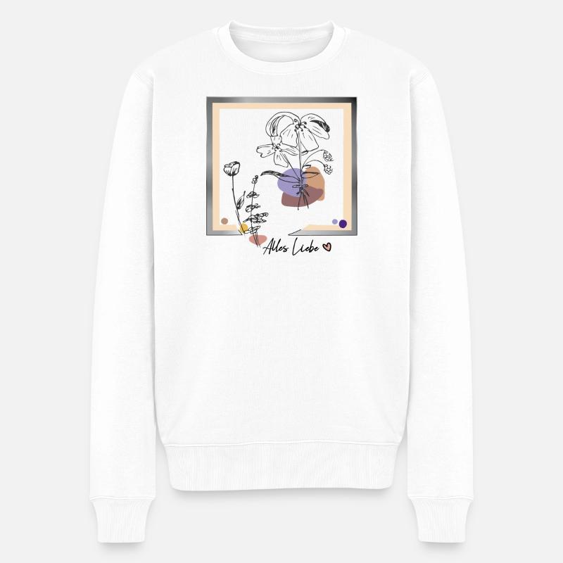 Cadre photo avec des fleurs - Pull Premium bio Homme - blanc