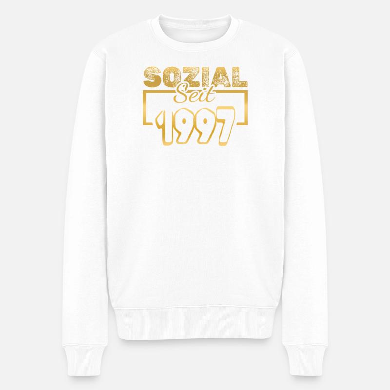 Sozial 1997 - Männer Premium Bio Pullover - Weiß