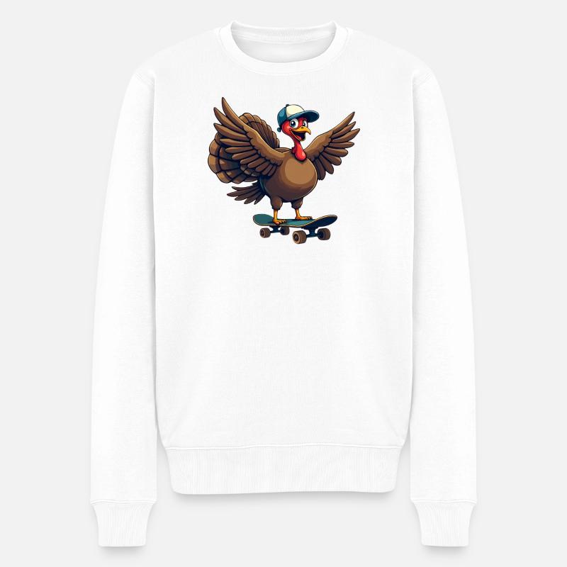 Thanksgiving Truthahn Jungs - Männer Premium Bio Pullover - Weiß