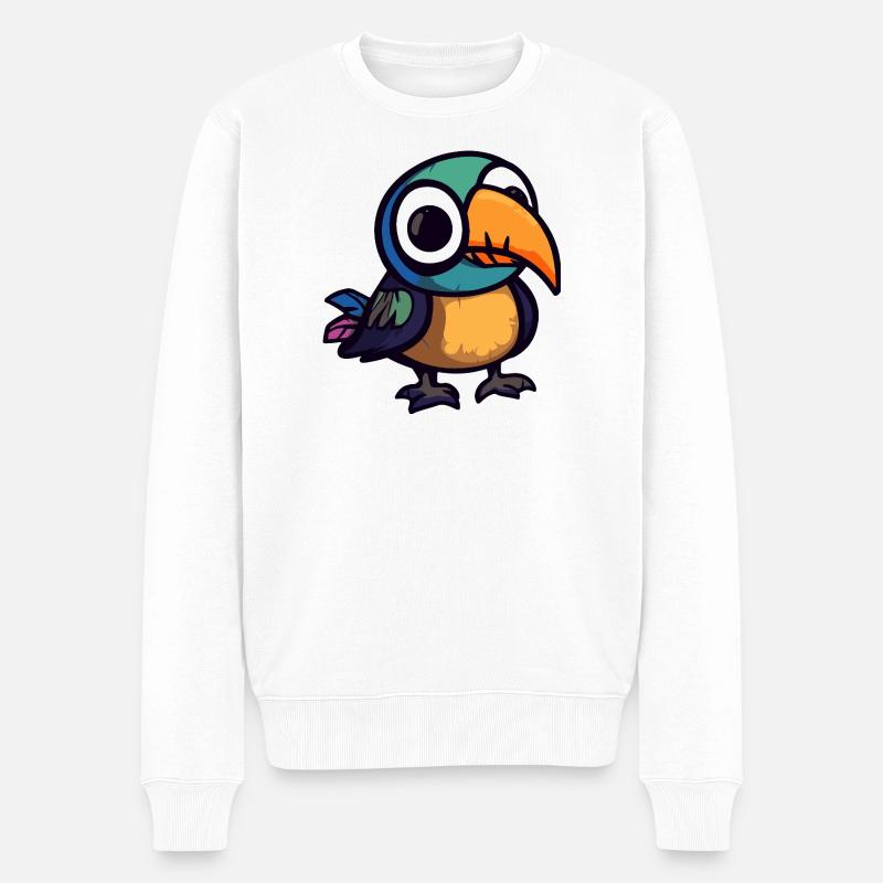Tukan Vogel Halloween Zombie - Männer Premium Bio Pullover - Weiß