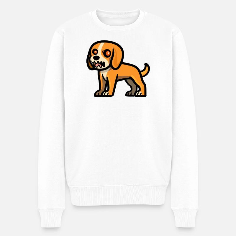 Beagle Hund Halloween Zombie - Männer Premium Bio Pullover - Weiß