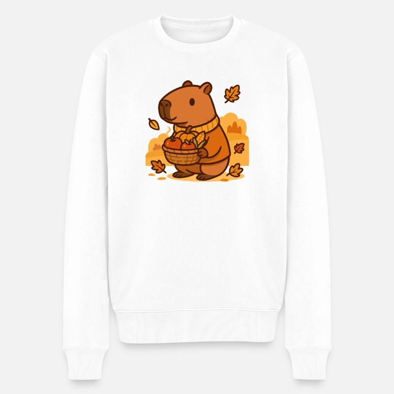 Récolte de capybara – Confort automnal - Pull Premium bio Homme - blanc