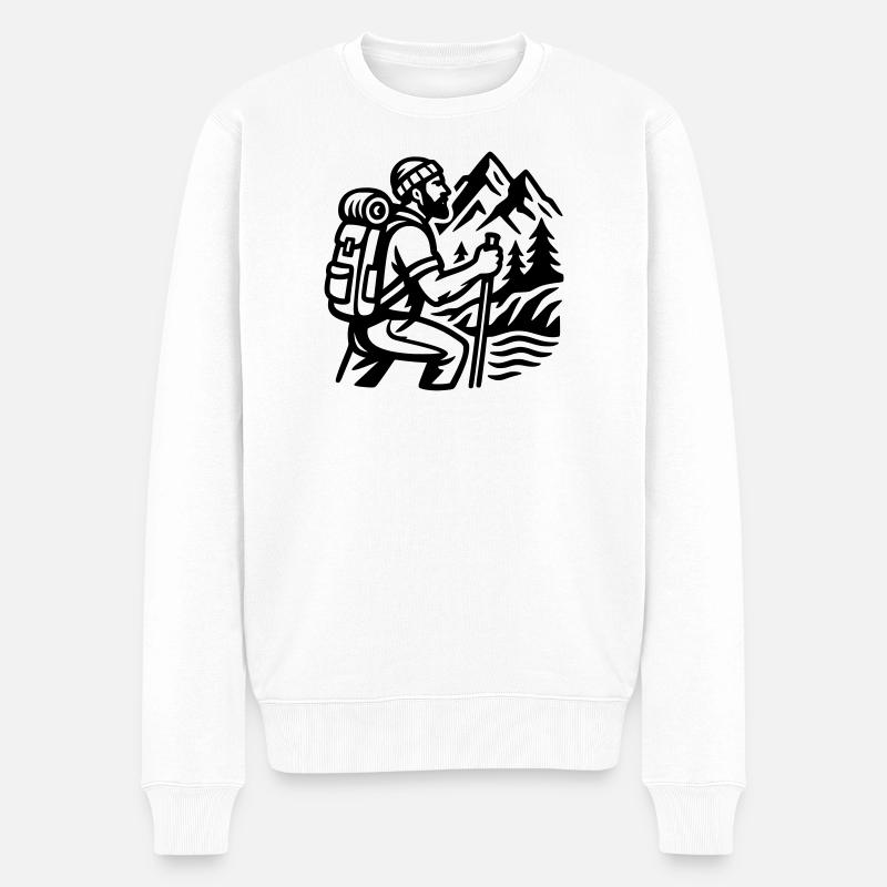 Wanderer - Männer Premium Bio Pullover - Weiß