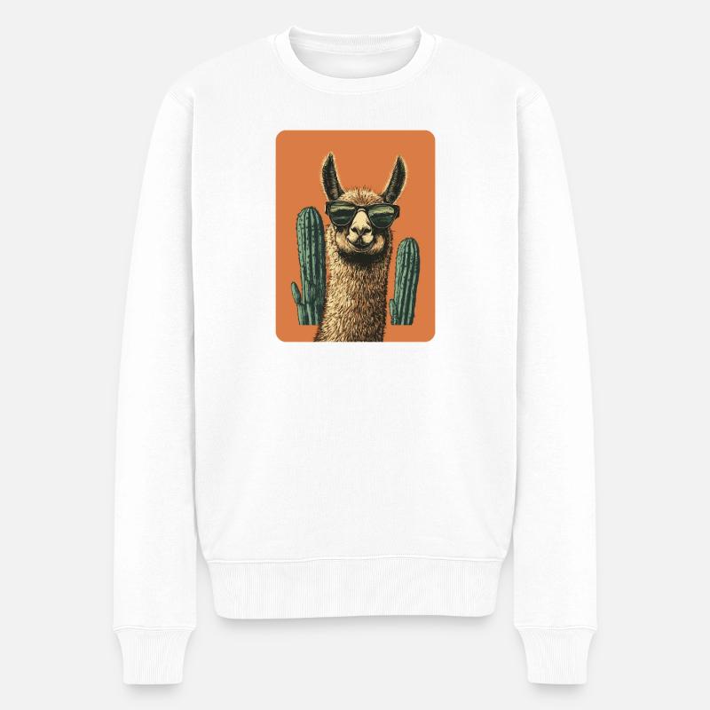 lama - Pull Premium bio Homme - blanc