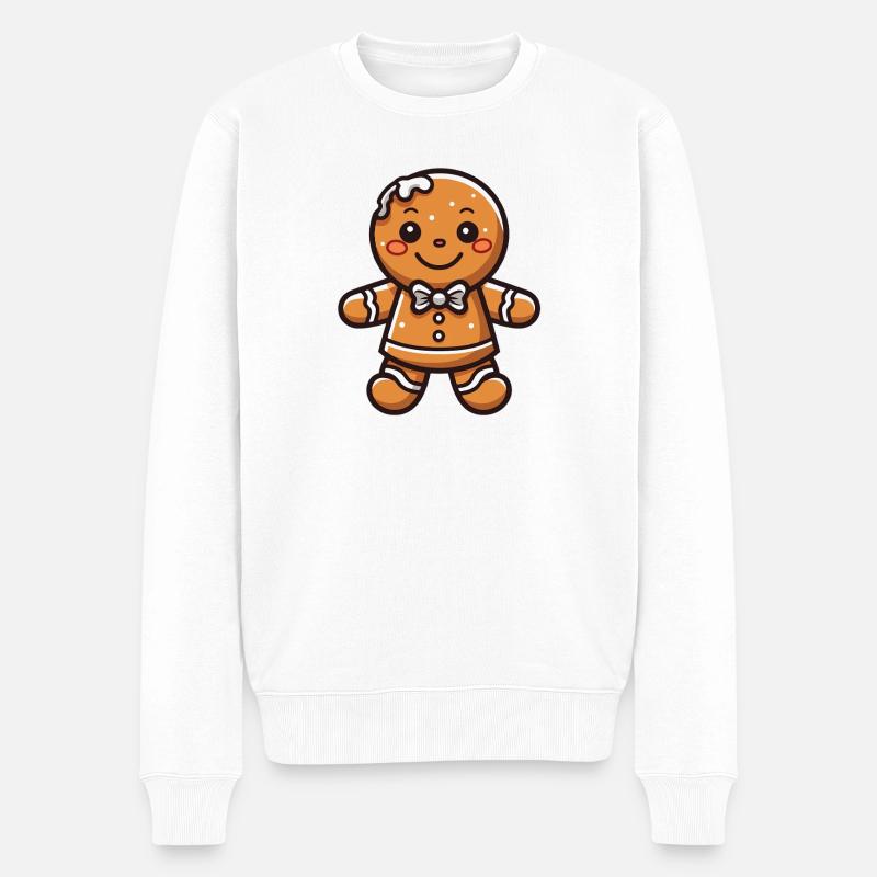 Weihnachten Lebkuchen Backen Keks - Männer Premium Bio Pullover - Weiß