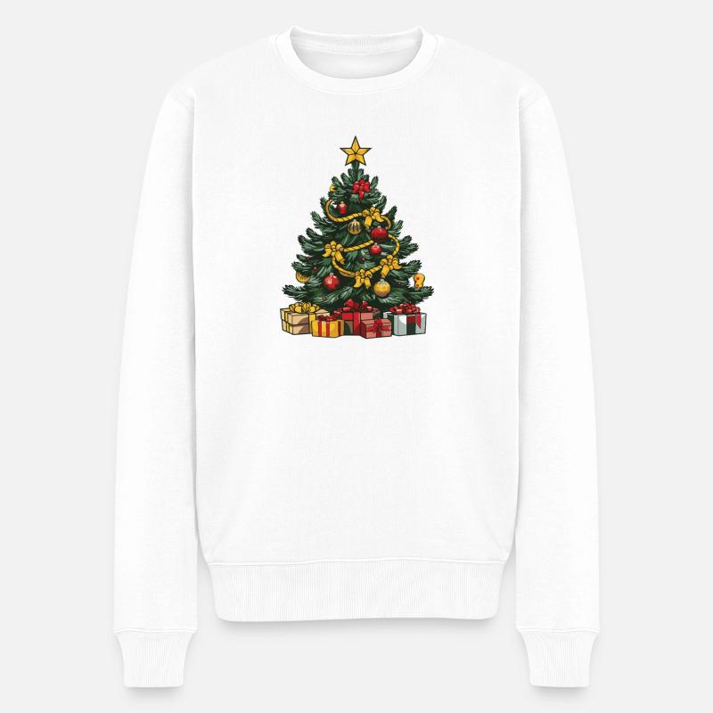 Tanne Xmas Weihnachten - Männer Premium Bio Pullover - Weiß
