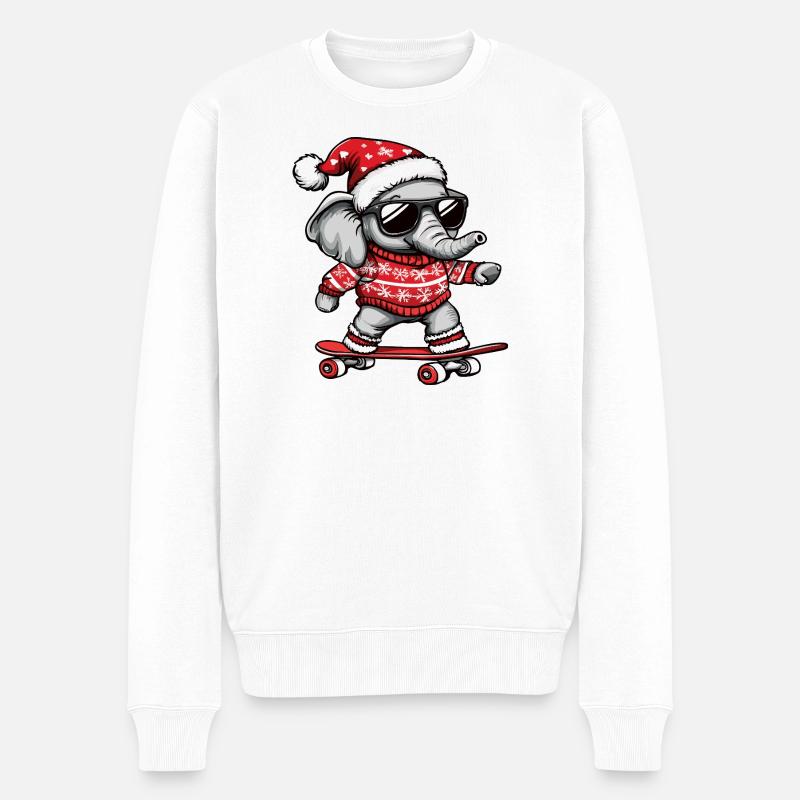 Éléphant Moche Noël - Pull Premium bio Homme - blanc