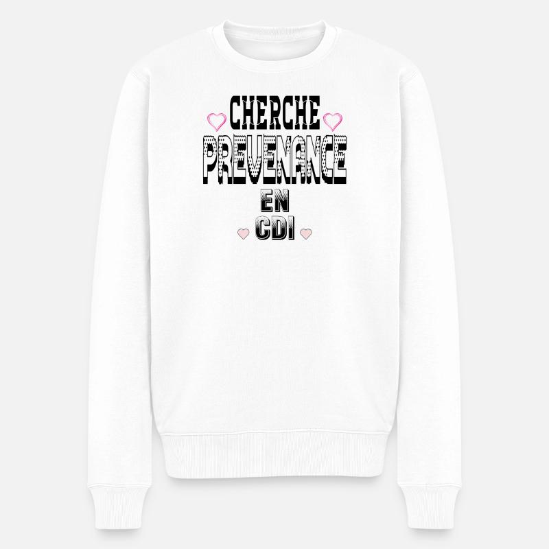 Cherche Prévenance en CDI - Pull Premium bio Homme - blanc
