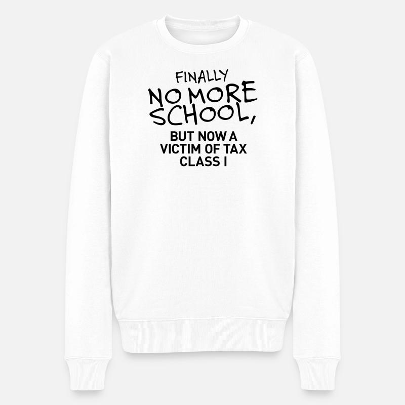 Finally no more school - Männer Premium Bio Pullover - Weiß