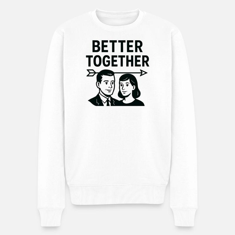 Mariage Amour - Better Together - Pull Premium bio Homme - blanc