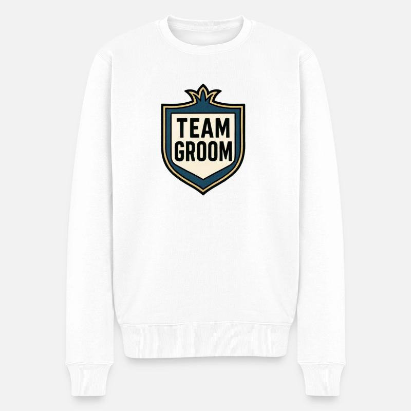 Team des Bräutigams - Junggesellenabschied - Hochzeit - Männer Premium Bio Pullover - Weiß