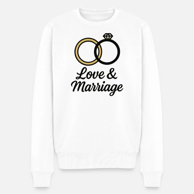 Liebe & Ehe Trauringe - Liebe & Ehe - Männer Premium Bio Pullover - Weiß