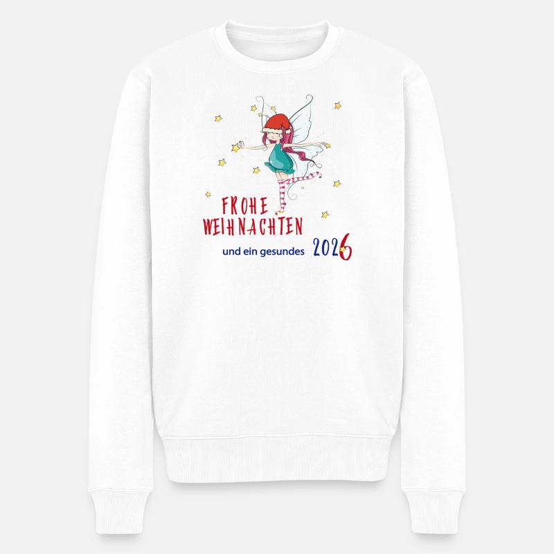 Frohe Weihnachten - Männer Premium Bio Pullover - Weiß
