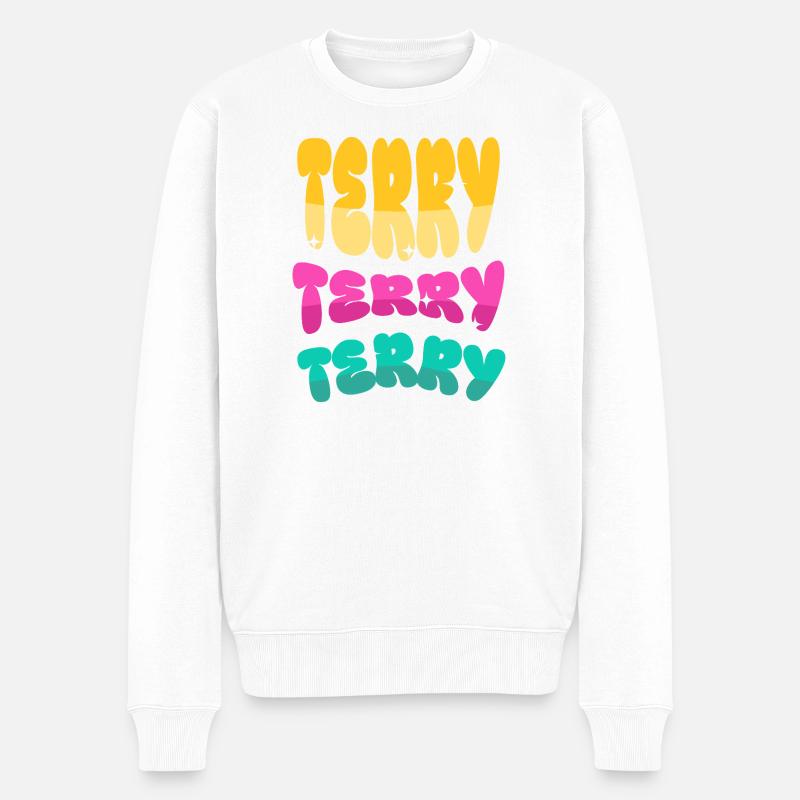 Terry Name - Männer Premium Bio Pullover - Weiß