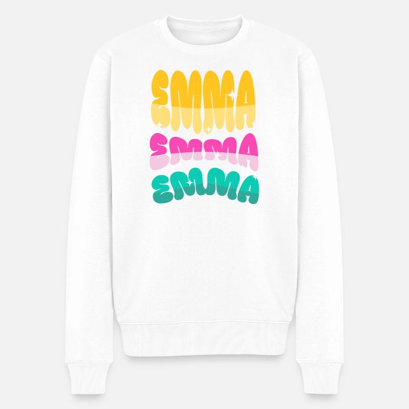 Emma  - Männer Premium Bio Pullover - Weiß