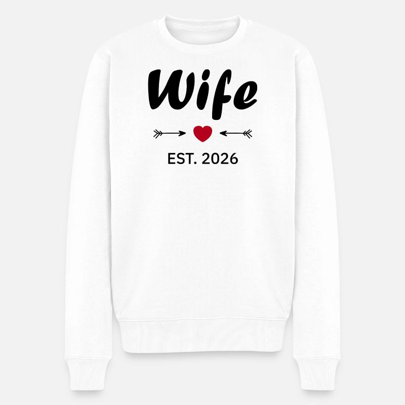 Ehefrau ist 2026 - Männer Premium Bio Pullover - Weiß