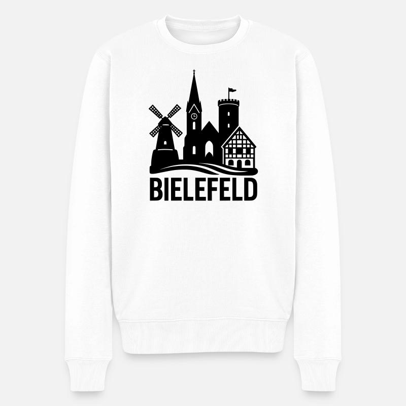 bielefeld silhouette - Männer Premium Bio Pullover - Weiß