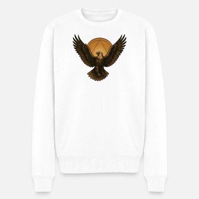 Aigle dans le cercle du soleil - Pull Premium bio Homme - blanc