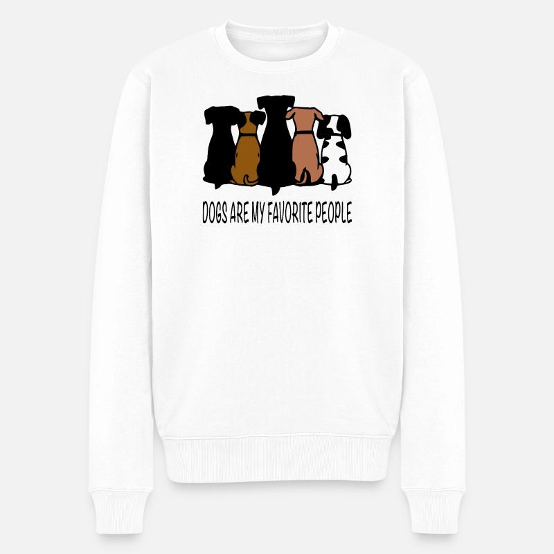 Vier Hundesilhouetten in Farbton - Männer Premium Bio Pullover - Weiß