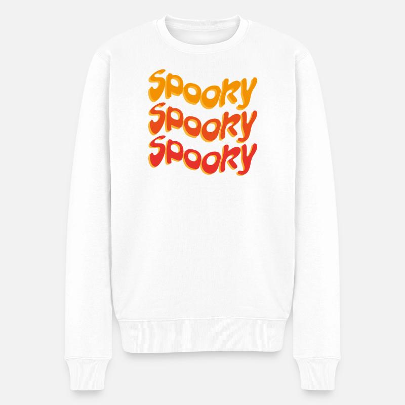 Halloween Spooky - Männer Premium Bio Pullover - Weiß