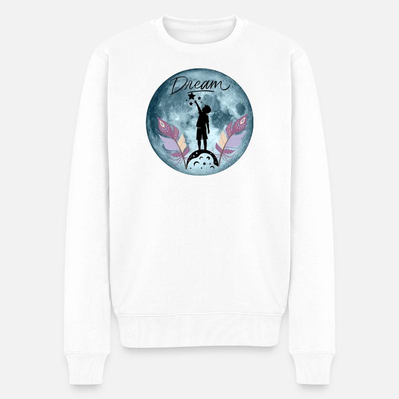 Dream – Greifen Sie nach den Sternen - Männer Premium Bio Pullover - Weiß