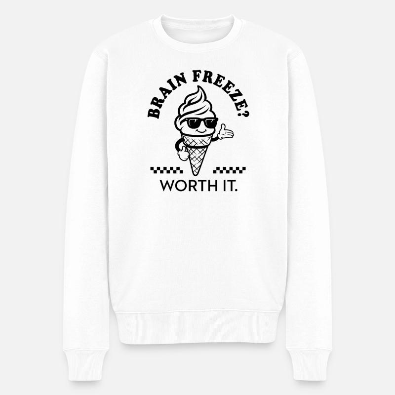 Brain Freezes Worth It - Männer Premium Bio Pullover - Weiß