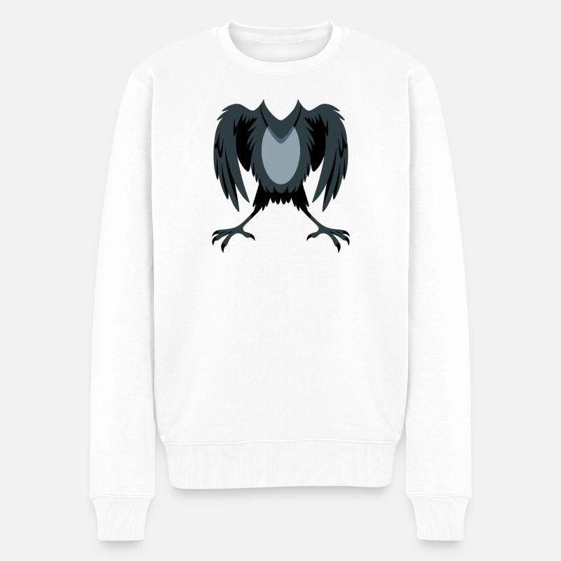 Rabenflügel Silhouette - Männer Premium Bio Pullover - Weiß