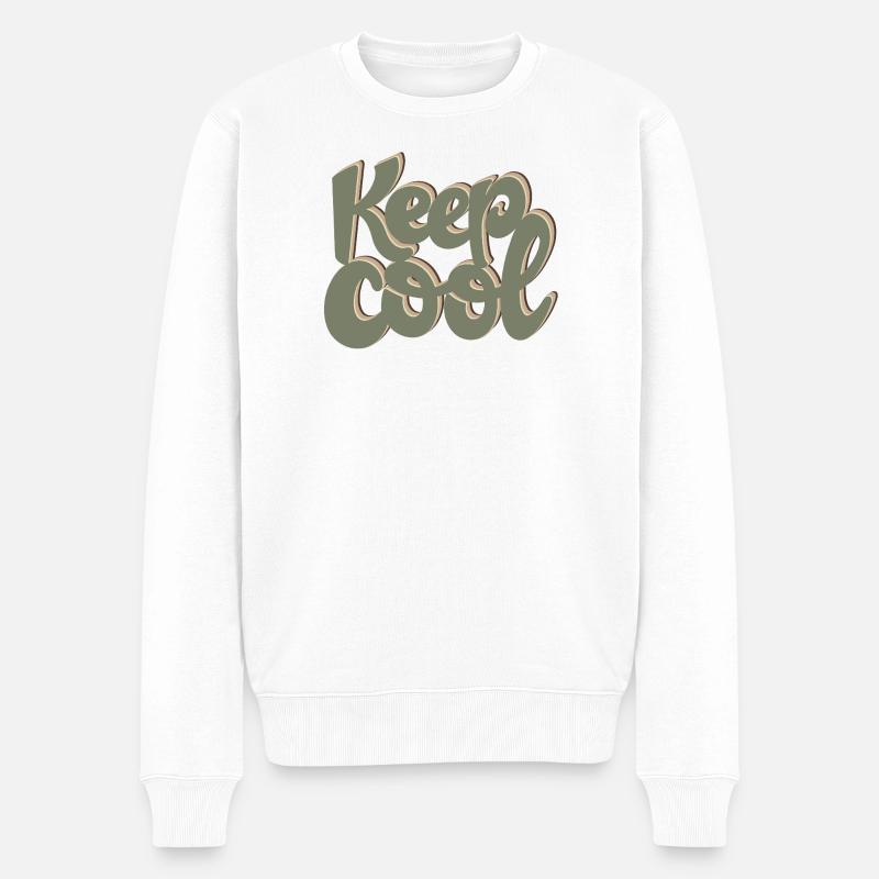 KEEP COOL - Männer Premium Bio Pullover - Weiß