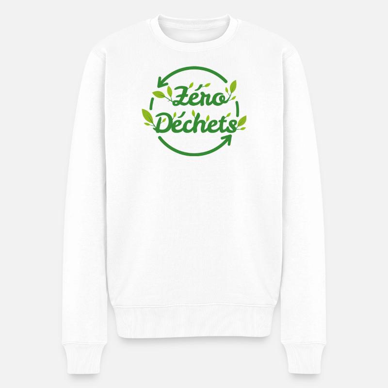 Zero Waste Anlagen - Männer Premium Bio Pullover - Weiß