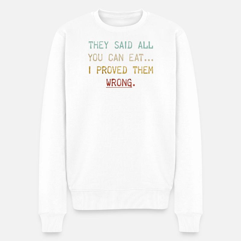 Essen Spruch - Männer Premium Bio Pullover - Weiß