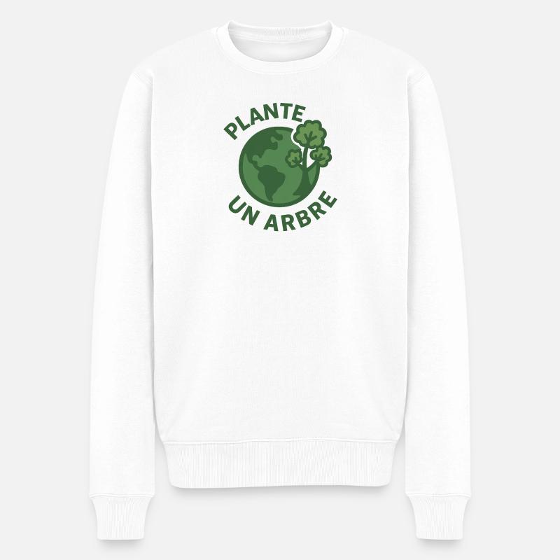 Planète Un Arbre Éco Design - Pull Premium bio Homme - blanc