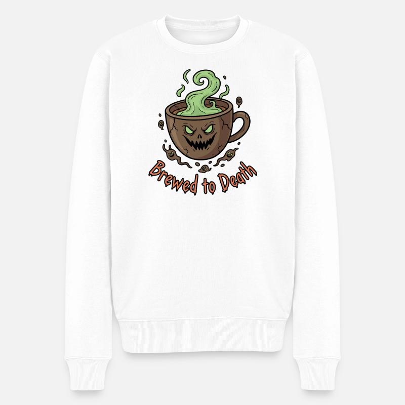 Brewed to Death - Männer Premium Bio Pullover - Weiß